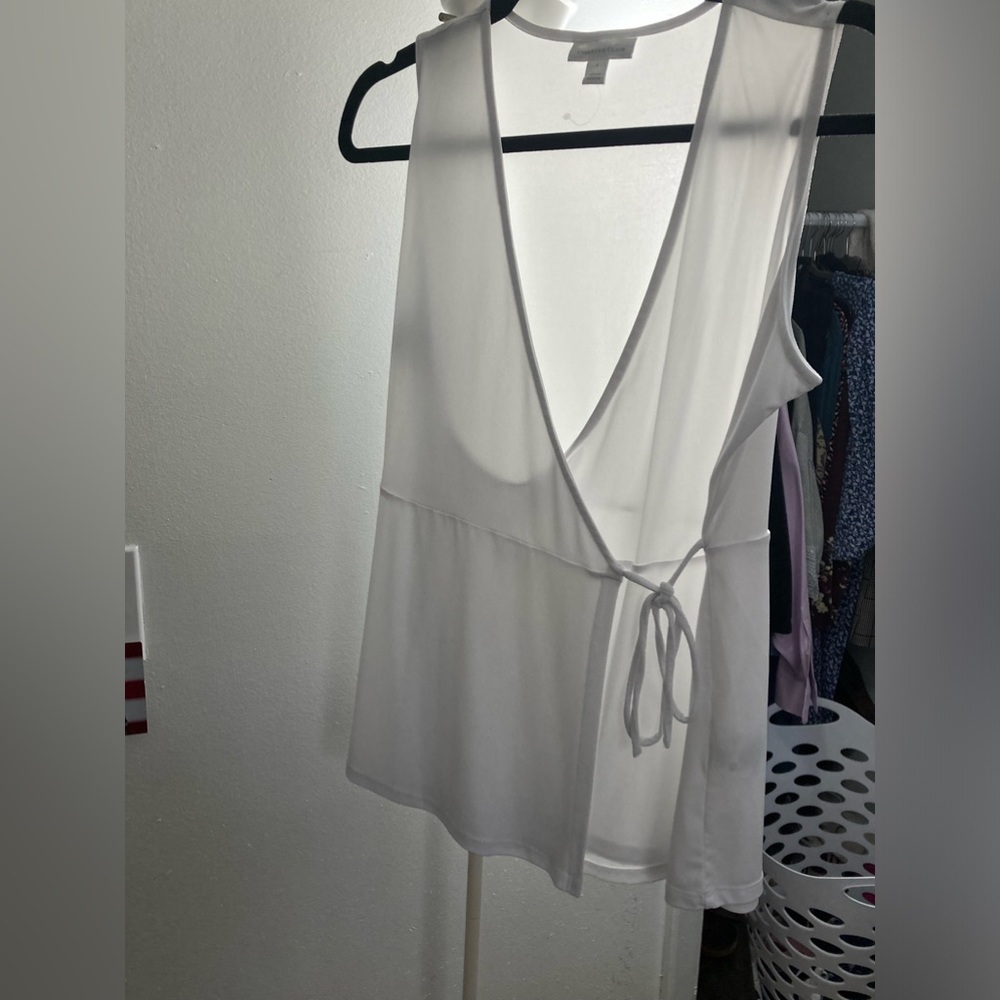 White Charter Club faux wrap top. Size small